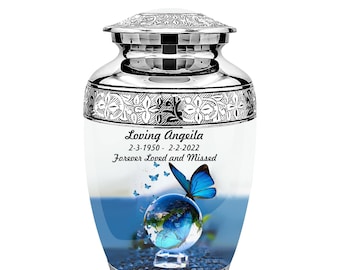 Urna de cremación para adultos Butterfly - Urnas para cenizas humanas - Urnas de cremación - Urna para funerales - Urna para adultos - Urna - Urna conmemorativa