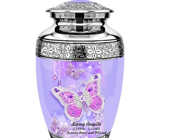 Diamond Butterfly Adult Cremation Urn – Urns for Human Ashes – Cremation Urns - Urn for Funeral – Adult Urn – Urn - Urn for Memorial