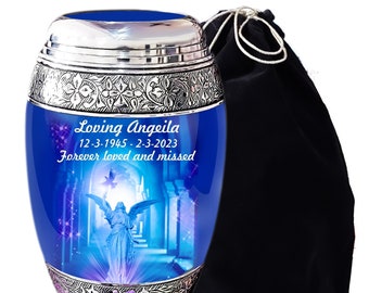 Imrsanl Urne commemorative a forma di rosa, a stelo lungo, colorate, per ceneri umane, per ceneri umane, per adulti, per cremazione (oro rosa