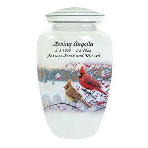 Cardinal Bird Adult Cremation Urn – Urns for Human Ashes – Cremation Urns - Urn for Funeral – Adult Urn – Urn - Urn for Memorial