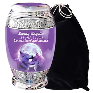 Wolf Adult Cremation Urn – Urns for Human Ashes – Cremation Urns - Urn for Funeral – Adult Urn – Urn - Urn for Memorial