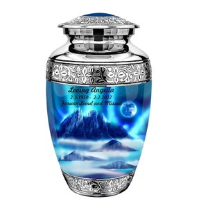 Urna per cremazione per adulti con aurora boreale – Urne per ceneri umane – Urne per cremazione – Urne per funerali – Urna per adulti – Urna – Urna commemorativa