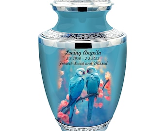 Love Birds Design Cremation Urn for Human Ashes, Large Urn for Human Ashes, Ashes Adult Urn, Personalize Custom Urn