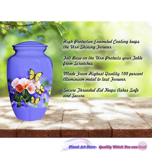 Urn for human ashes, outlet Butterflies urn,Cremation urn for ashes, Handmade Urn for ashes adult