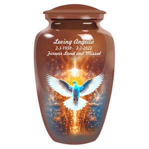 Glowing Dove Urn For Adult Funeral Ashes, Combo of 10&quot; Large Urn For Adult Memorial Cremation Ashes Urn