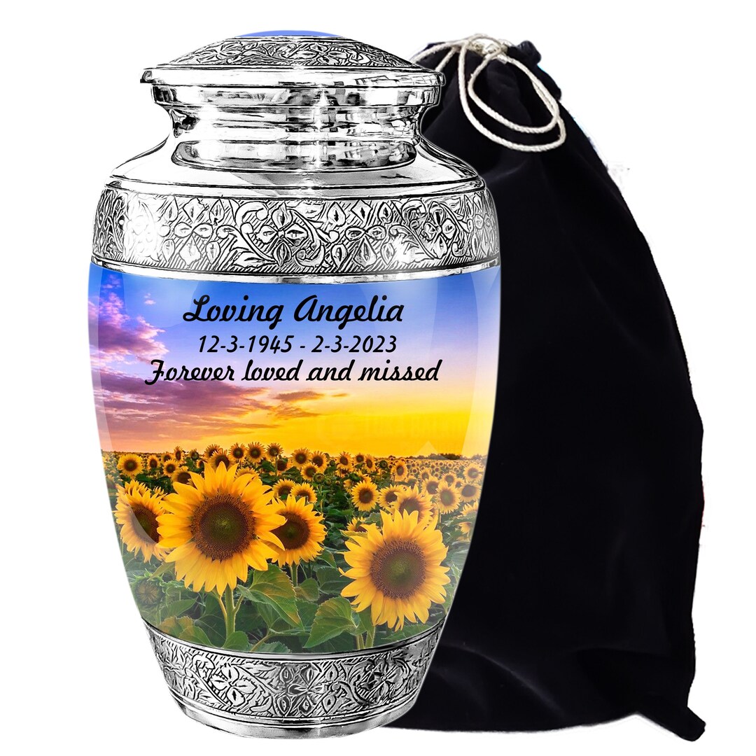 Simple and Beautiful Sunflowers Urn for Human Ashesurnurns Etsy