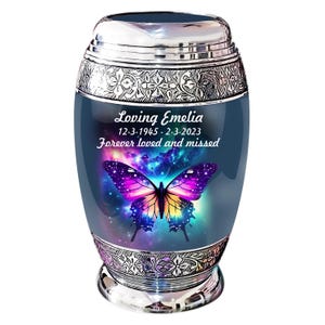 Adult Ch Butterfly with colorful wing Cremation Urns for Ashes - Adult Urn - Funeral Urn - Urn - Urns for Human Ashes Finestartstore