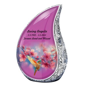 Teardrop urn, humming & Cherry Adult Urn for Ashes, Urns for Human Ashes, Cremation Urns for Adult Ashes, Ashes Adult, Decorative Urns