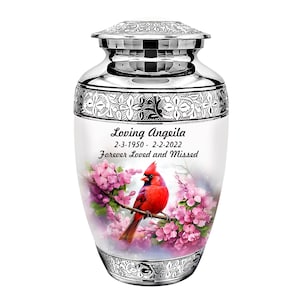 Cardinal bird urn, Cremation Urn for Adult Human Ashes 1-200 Cubic Inch Funeral Decorative For Human Remains