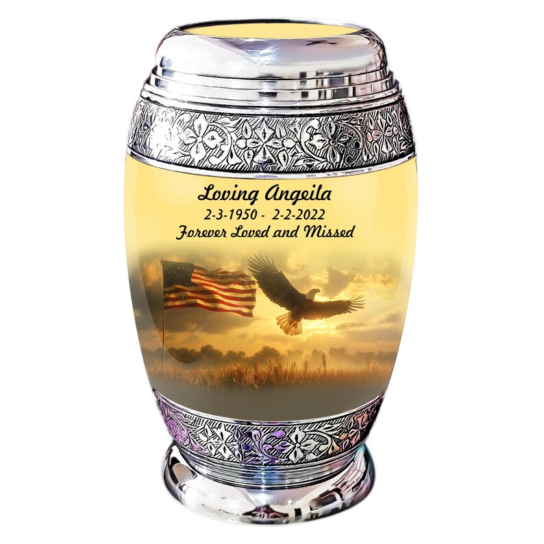 Urn Inscription Examples American Eagle Flag Cremation Urn, Funeral Urn, Urns for Human Ashes ...