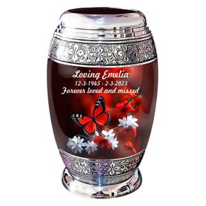 Butterfly Urn for Human Ashes, Cremation Urn, Memorial Urn, Funeral Urn, Urn, Urn for Ashes, Adult Urn, Beautiful Urn, Decorative Urn