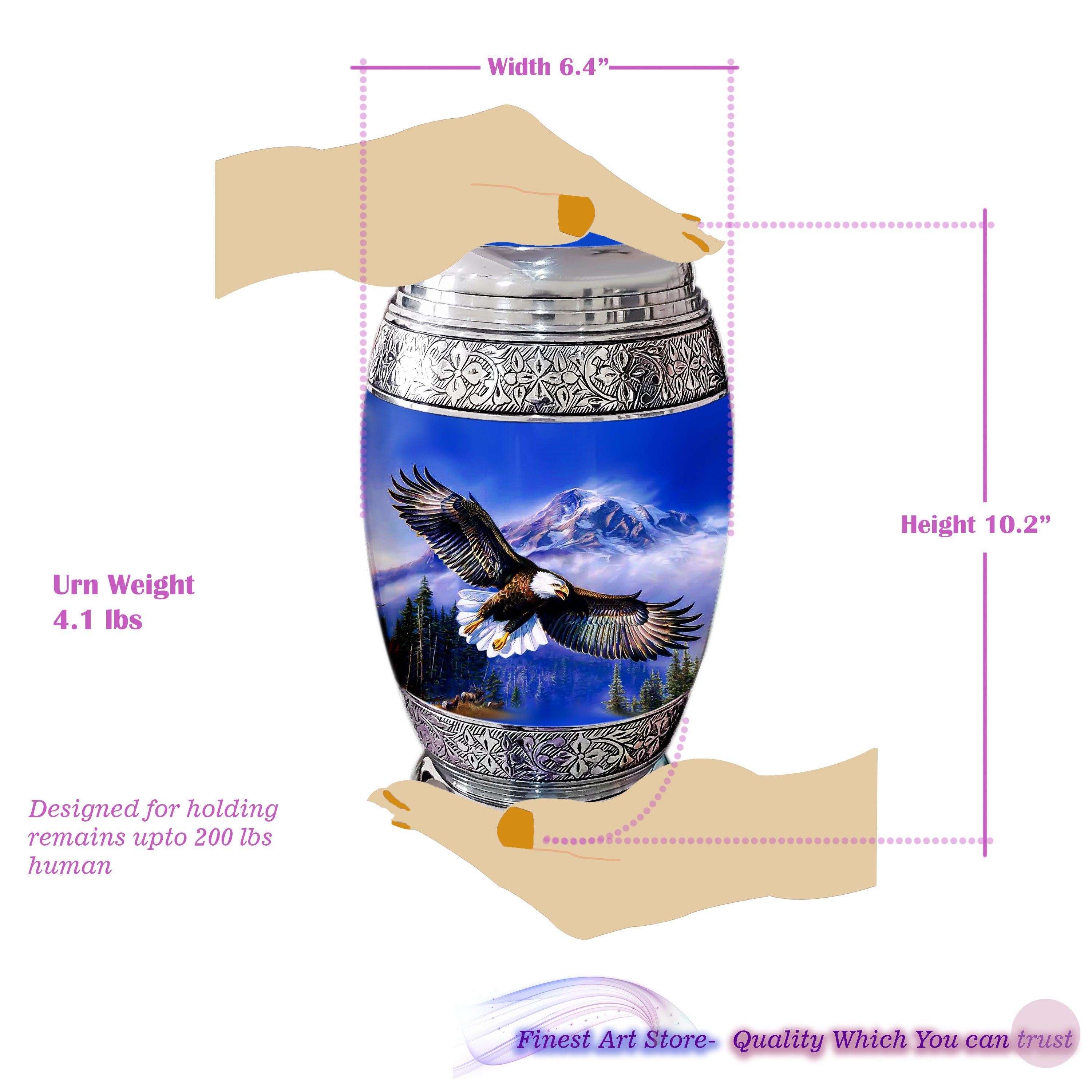 Urn for Human Ashes american Bald Eagle Urn for Human Ashes Etsy