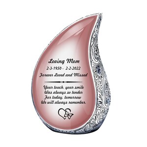 Teardrop Urn Mauve color for Human Ashes, Cremation Urn for Ashes, Unique Urn for Human Ashes, Adult Urn Ashes , Custom Urn, Memorial Urn