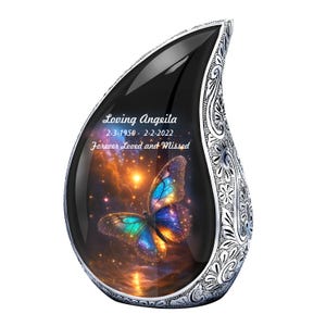 Glowing Butterfly Cremation Urn – Urns for Human Ashes – Cremation Urns - Urn for Funeral – Adult Urn – Urn - Urn for Memorial