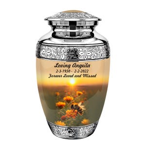 Lovely Bee in Summer Urns for Ashes - Urn - urns for human ashes - Cremation Urns - Memorial Urns - Personalized Urns - Adult Urn for Ash