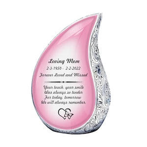 Teardrop Urn Pink, Custom Urn, Urn for Human Ashes, Unique Urns for Human Ashes, Personalized Urns for Ashes, Cremation urn, Adult Urn