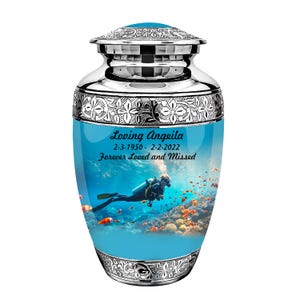 Scuba Diving Urns for Ashes - Urn - urns for human ashes - Cremation Urns - Memorial Urns - Personalized Urns -Adult Urn for Ash