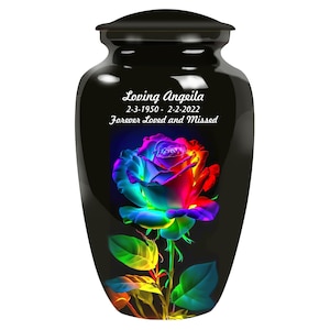 Abstract shining Rose Urn – Memorial Funeral Decorative Cremation Urns for Adult Human Ashes 1-200 cubic in