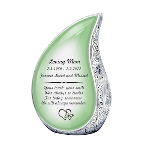 Teardrop urn Chartreuse Cremation Urns for Ashes Adult Male - Urns for Ashes Adult Female - Urn - Urns - Cremation Urn - Funeral Urn