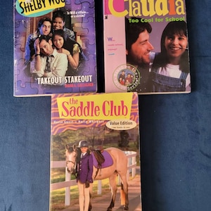 1990s Girls Book Lot - Saddle Club, Party of 5 - Claudia, Shelby Woo