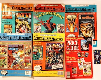 Comics Value Monthly Magazine Lot of 5 w/ Bonus Value Guide, Vintage 1992
