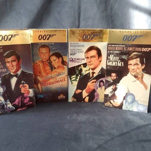 James Bond 007 VHS Lot of 4 -- Connery and Moore Collection