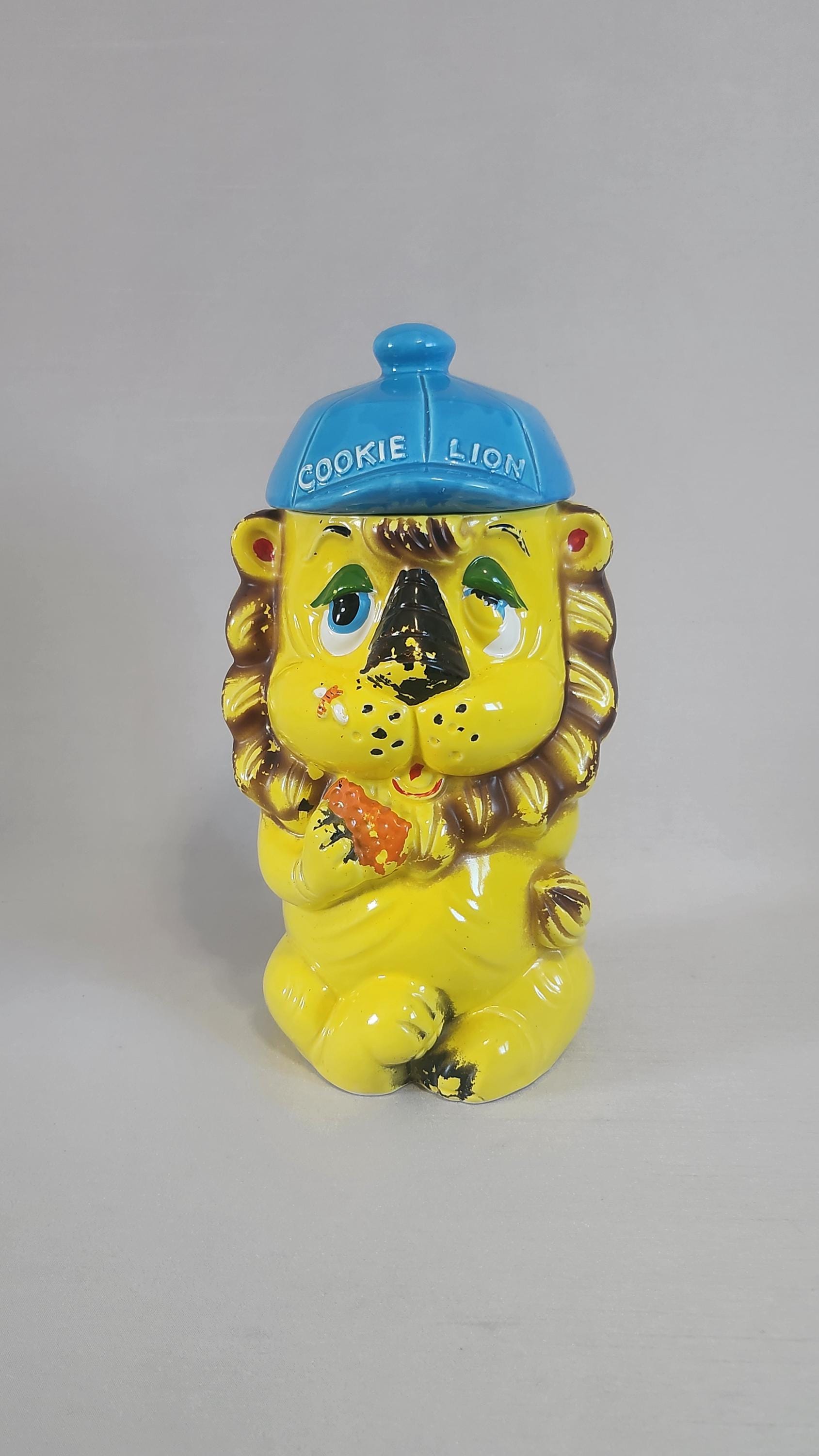 Grantcrest Cookie Lion Cookie Jar, Vintage, 1950s, Glazed Ceramic