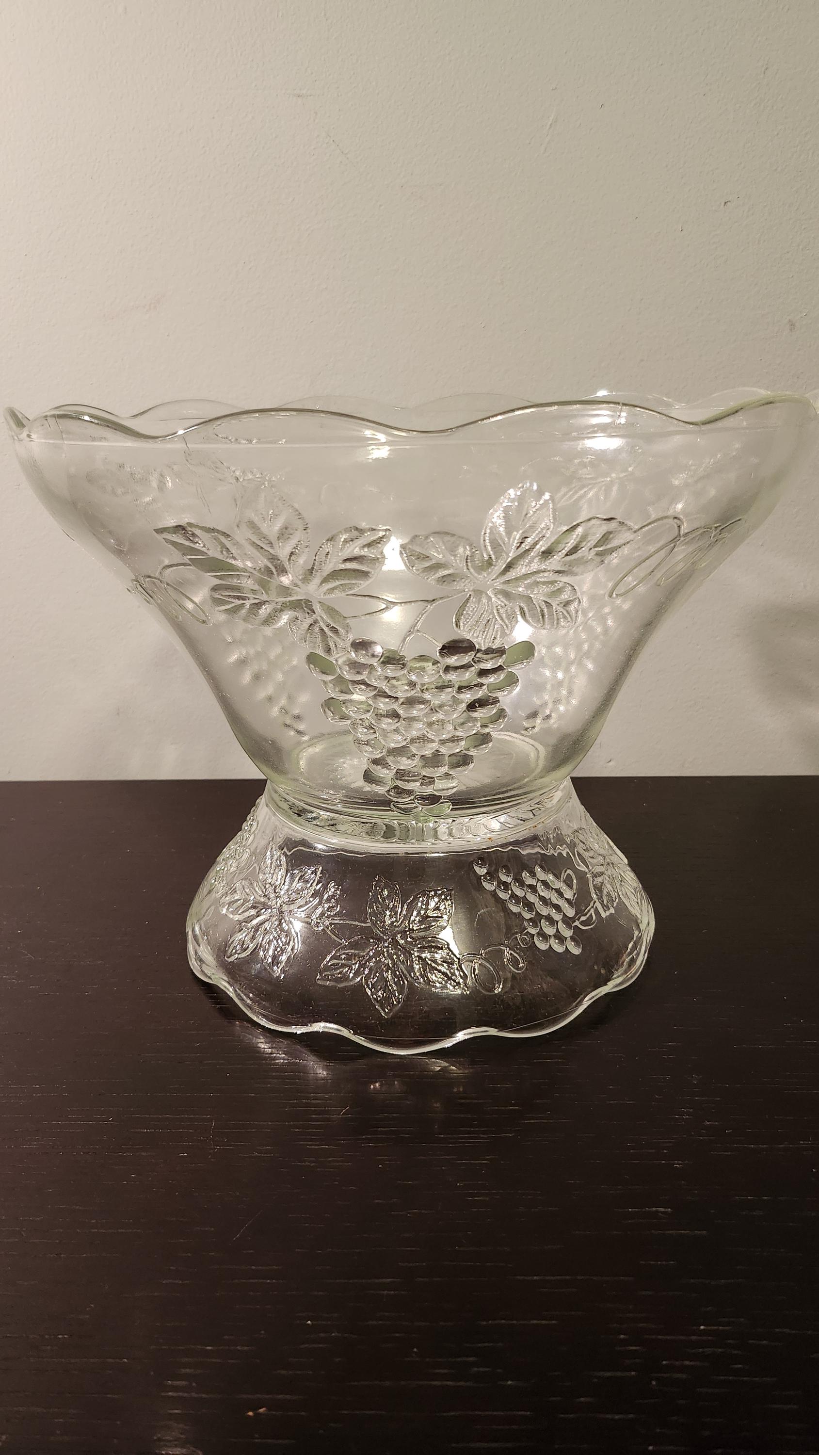 Anchor Hocking Punch Set, Vintage, 1970s, 27 Pce. Glass, Grapevine