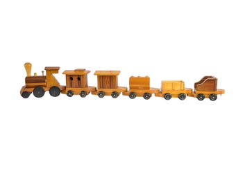 Tren de juguete personalizado para bebé, tren de madera rosa