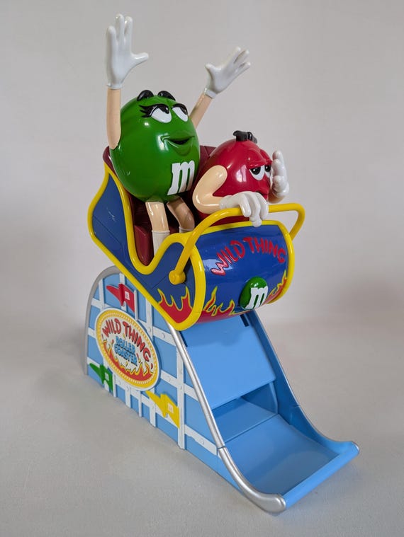 M&M Roller Coaster Candy Dispenser, Wild Thing, Collectible, Red