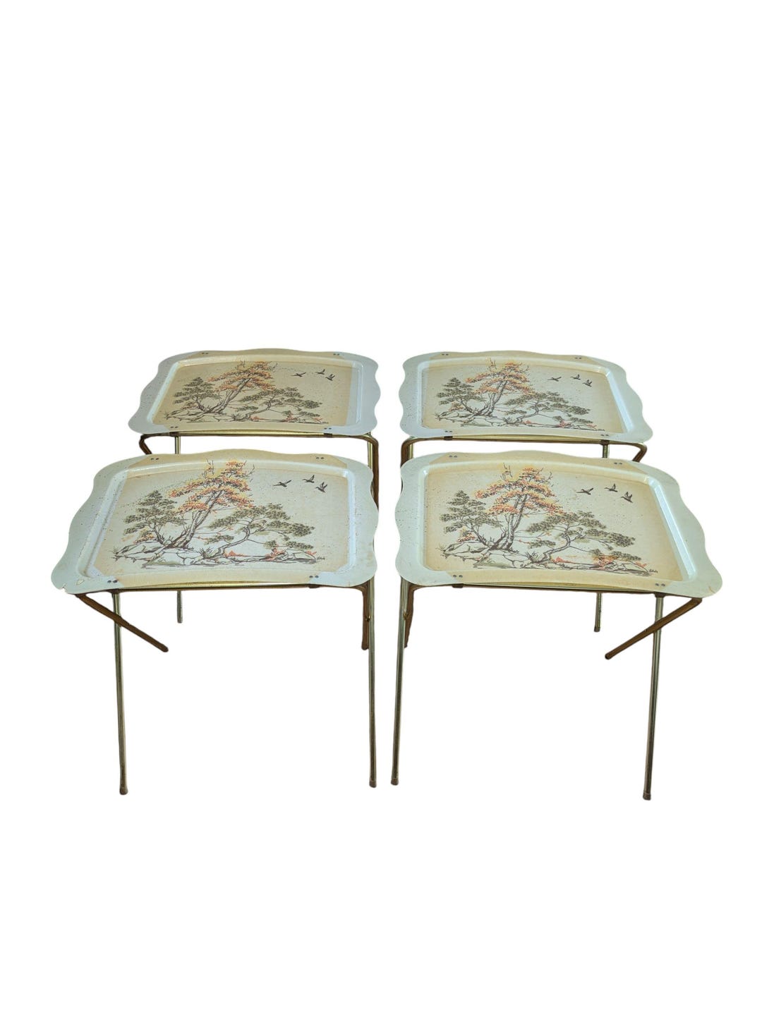 Set of 4 Tv Tables, Quaker Industries, Lavada, Vintage, 1970's, Outdoor ...