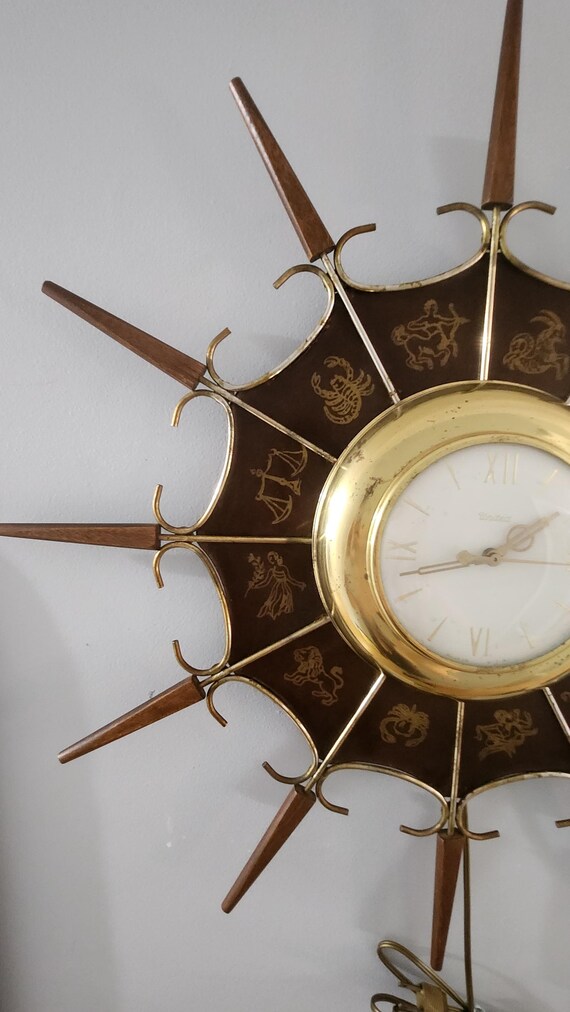 United Starburst Zodiac Wall Clock. Vintage, 1960s, Model #203 - Etsy
