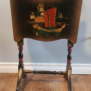 Wooden magazine/ newspaper stand, Antique, 1920&#39;s, Viking long ship, windmill