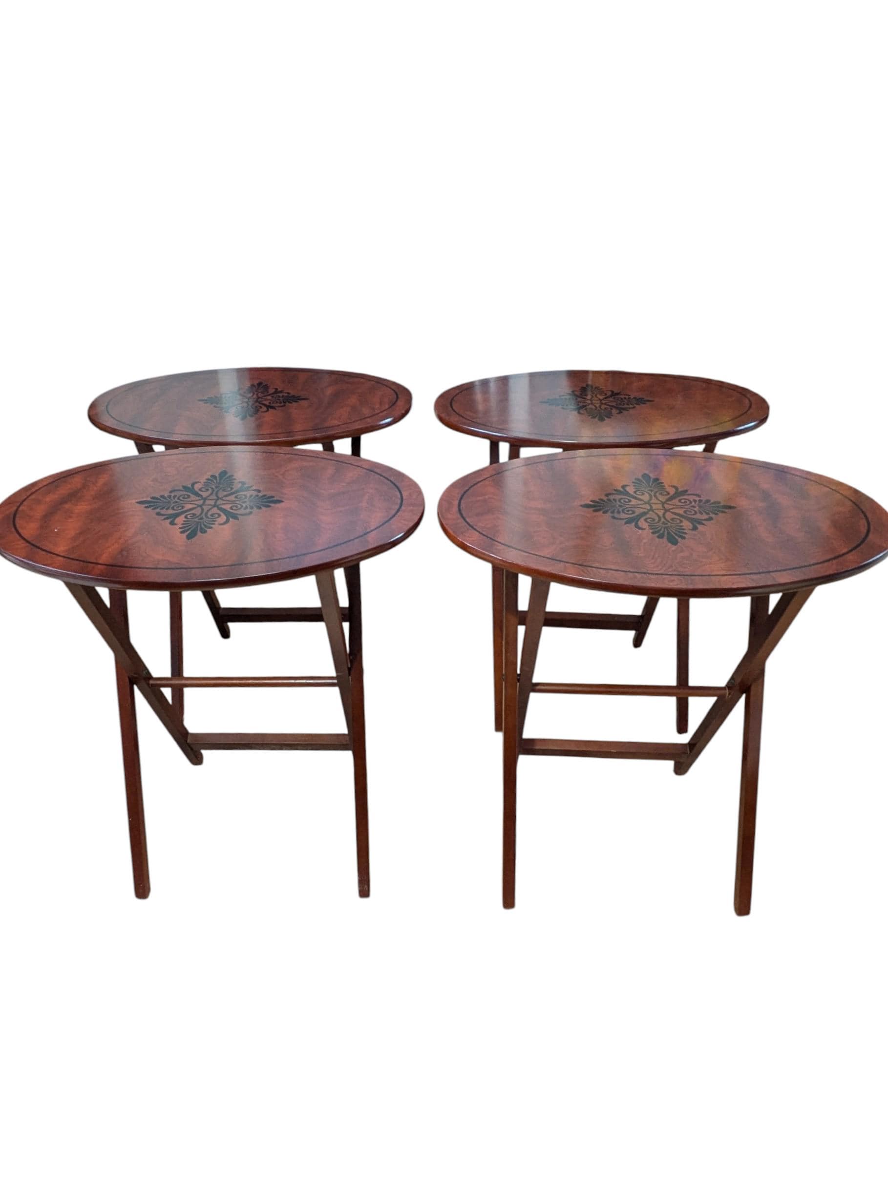 Bombay Company TV Tray Set, Set of 4, Storage Stand, Foldable 