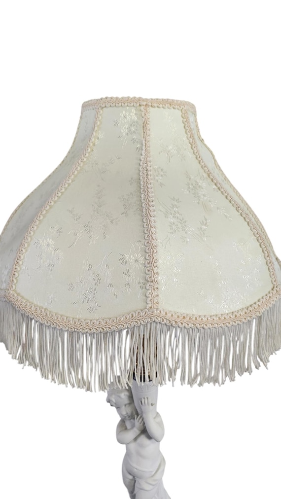 アンティーク雑貨 france vintage aluminum lamp shade Bell Lamp Shade, Victorian Style, Vintage, Ivory, Ornate Piping