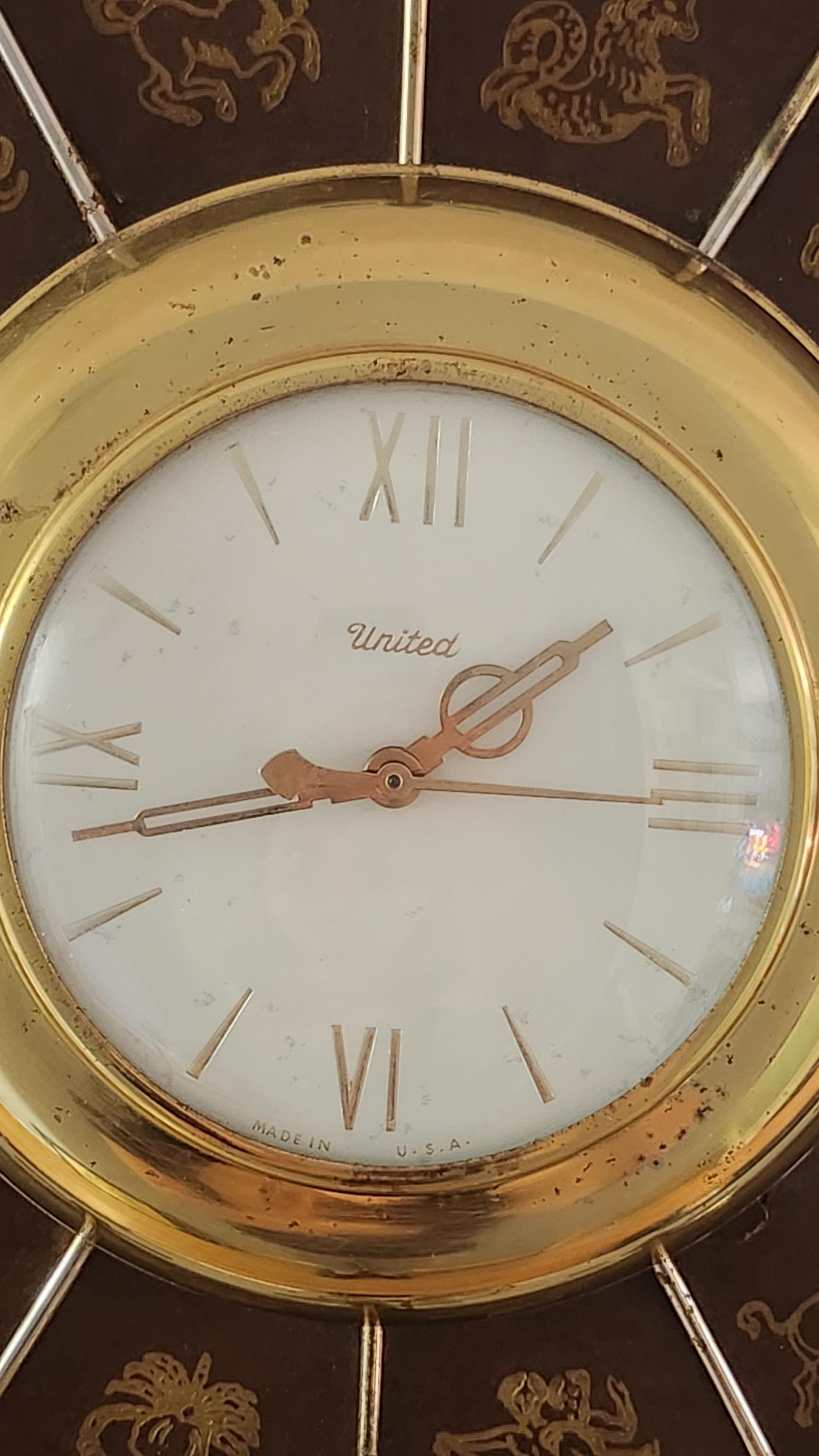 United Starburst Zodiac Wall Clock. Vintage, 1960s, Model #203 - Etsy