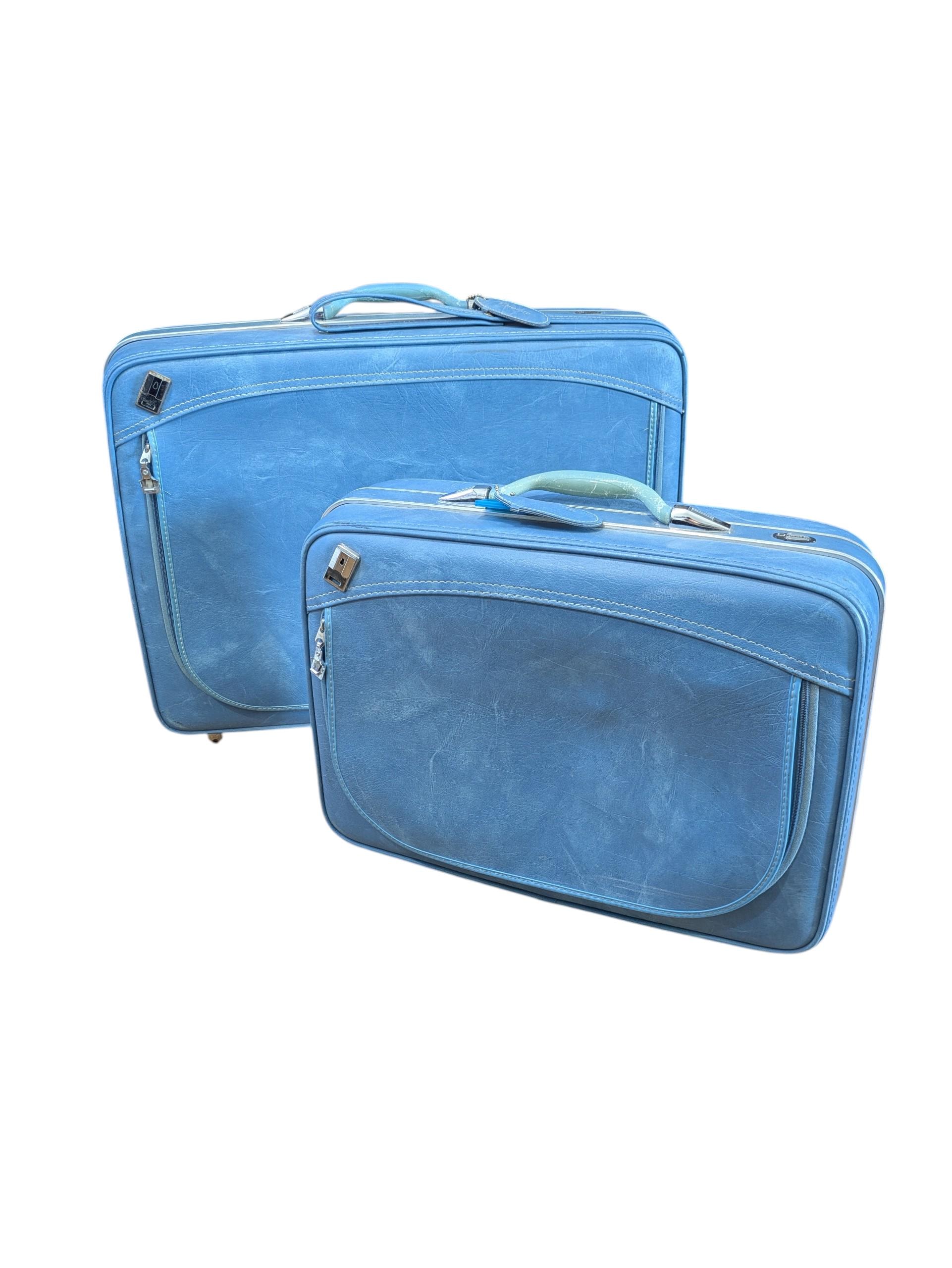 Vintage Dionite Luggage Set With Key, Suitcases, Soft Shell, Top