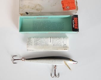 Rapala Original Wobbler Fishing Lure. 3 1/2" 9S, Vintage, Hopea Silver Argent, 1970s, Made in Finland