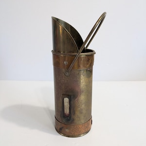Match Stick Holder, Copper And Brass, Match Scuttle, Fire Place Decor, Vintage