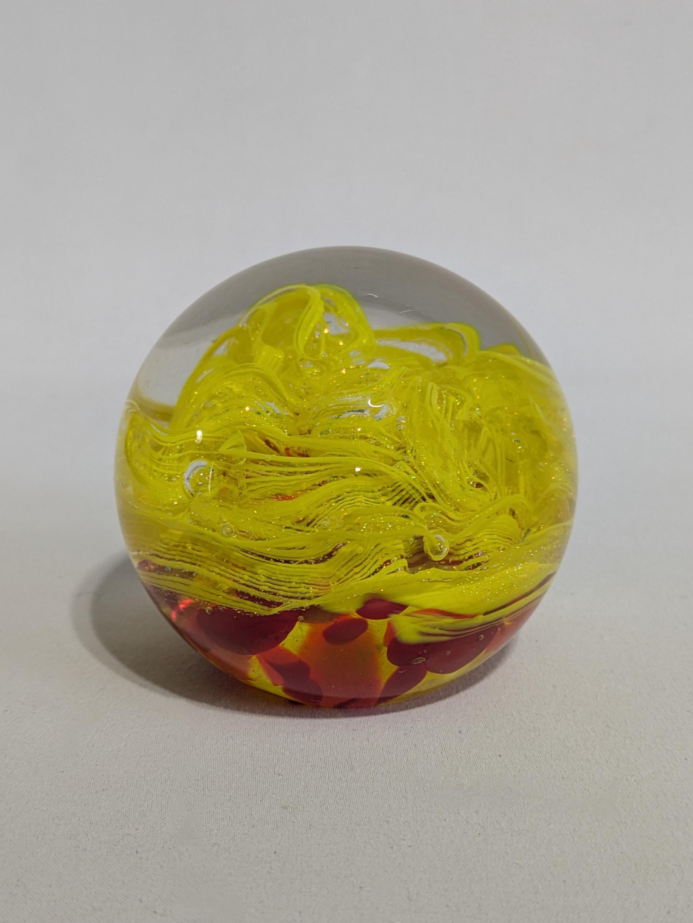 Glass Eye Studio 太陽 ガラス ペーパーウェイト Art Glass Paperweight, Solar Flare, Glass Eye Studios, Multi
