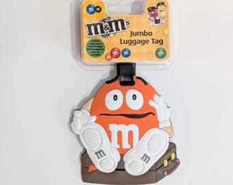M&M's Jumbo Luggage Tag, Orange, Suitcase, Duffel Bag, Backpack, Collectible,