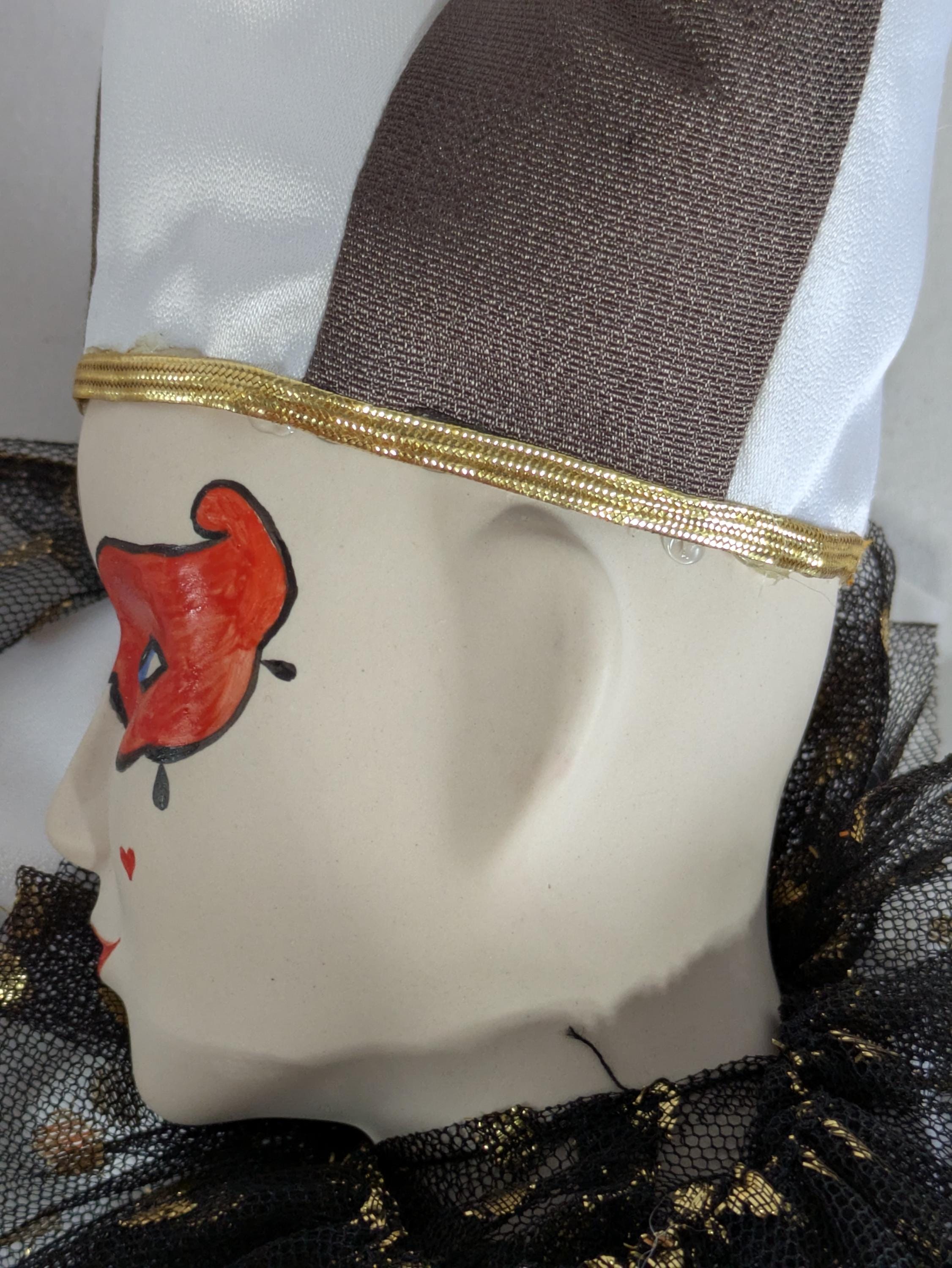 宮廷道化師人形、磁器、ぬいぐるみ、手描き、ジョーカー、道化師、王族