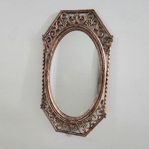 Syroco Mirror. Vintage, 1970s, Acrylic, Copper Tone, MCM, Hollywood Regency