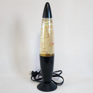 Liquid Motion Lamp, Rocket, Sequins, Vintage, 1990s