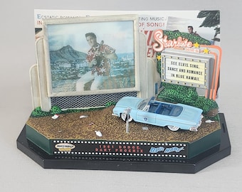 Elvis Presley, Diorama, Matchbox, Blue Hawaii, 1961 Dodge Dart, Vintage