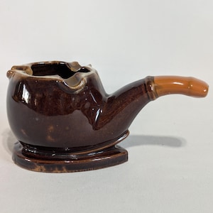 Pipe Ashtray, Brown, Ceramic, MCM, Vintage, Made In Japan