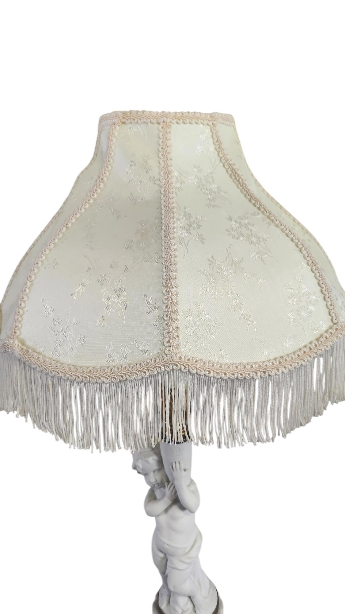 Bell Lamp Shade, Victorian Style, Vintage, Ivory, Ornate Piping