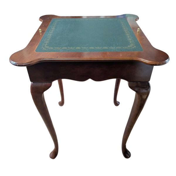 Multi-Game Table, The Bombay Company, Queen Anne, Cabriole, Side Table, Board Games, Chess, Checkers, Backgammon, Home Decor, Vintage, 1990s