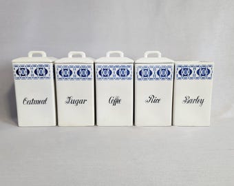 キッチンキャニスター、GMT、磁器、9個、ドイツ製、ヴィンテージ 