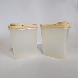 Tupperware, Behälter, Aufbewahrung, 2er Set, 16 1/2 Zoll, Transparent, Vintage, 1970er Jahre